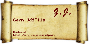 Gern Júlia névjegykártya